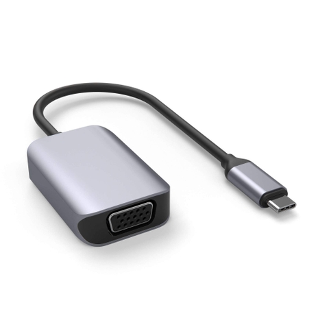 CỔNG CHUYỂN HYPERDRIVE FOR MACBOOK/PC/LAPTOP/iPHONE 15 HDMI/VGA 4K60HZ 2 IN 1 HD-C2HV GRAY