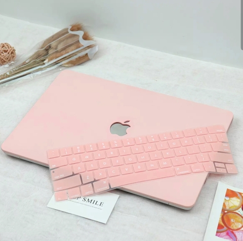 Combo ốp + phủ phím hồng Pastel cho Macbook