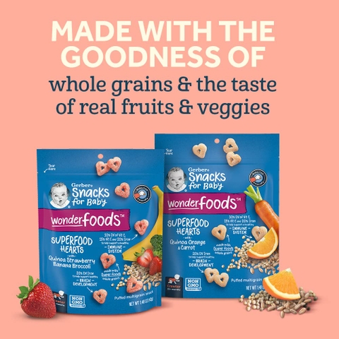 Bánh ăn dặm Gerber hình trái tim cho bé từ 10 tháng tuổi