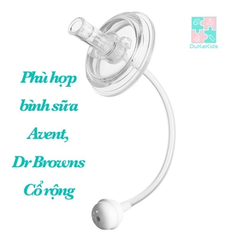 Núm ống hút bình sữa dùng được cho bình sữa Avent Nature, Dr Browns, Moyuum, Lansinoh, Pigeon, Mam