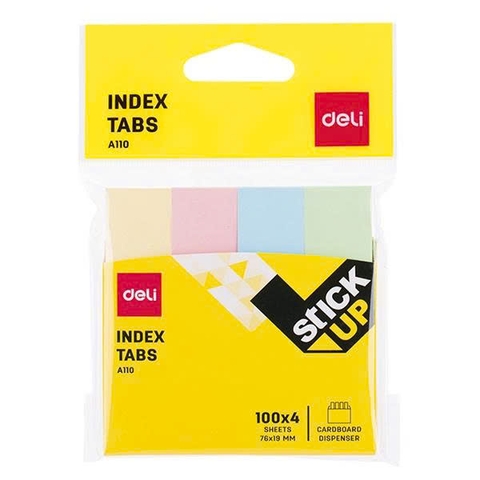 Giấy note phân trang 4 Màu Deli-A11002 (76x19mm)