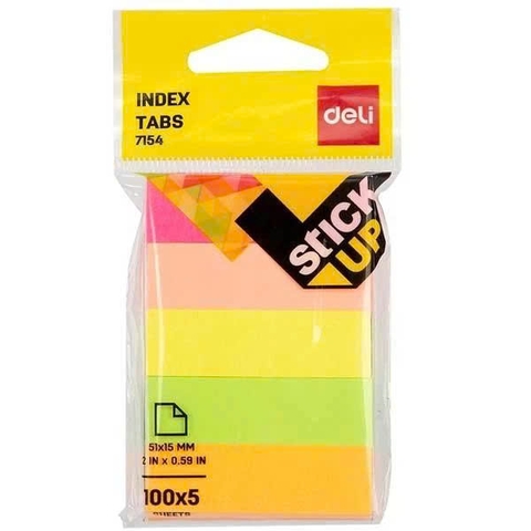 Giấy note phân trang 5 màu Deli 7154 (50x15mm)