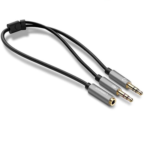 Cáp chuyển Ugreen 20899 Audio 3.5mm (âm) ra 2 đầu dương 3.5mm mic, loa