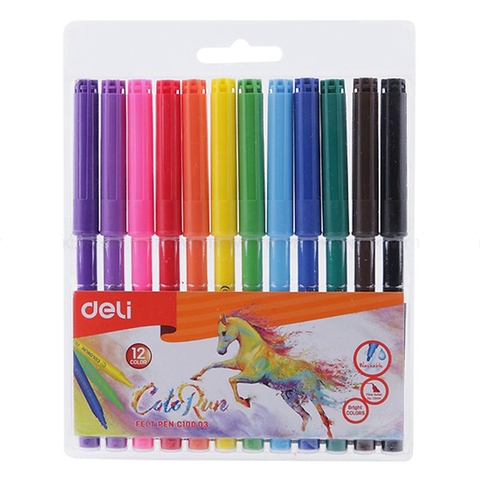 Bút dạ 12 màu Deli C10003