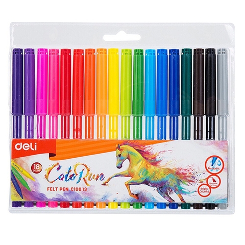 Bút dạ 18 màu Deli C10013