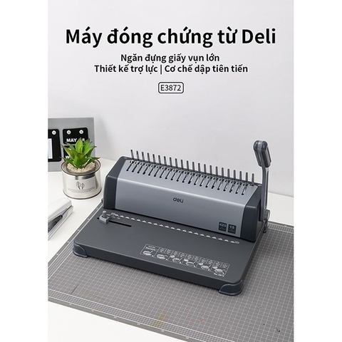 Máy đóng gáy xoắn nhựa Deli 3873