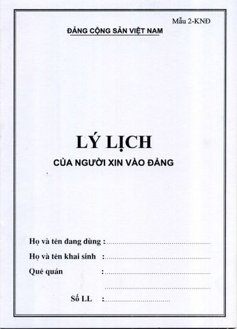 Lý lịch của người xin vào Đảng