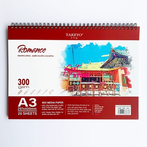 Sổ Vẽ A3 Takeyo Romance Định Lượng 300gsm