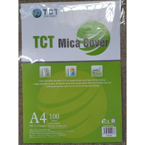 Bìa bóng kính (mica) A4 loại dày