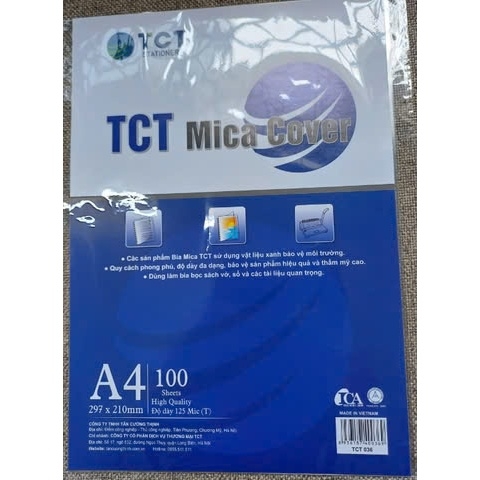 Bìa bóng kính (mica) A4 loại trung