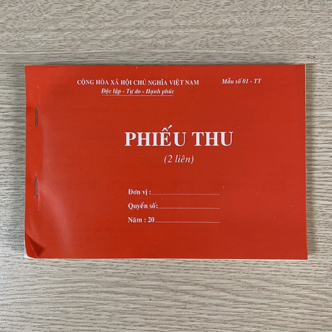 Phiếu thu A5 - 2 liên