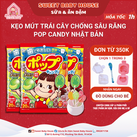 Kẹo mút trái cây chống sâu răng Pop Candy Nhật Bản cho bé từ 1 tuổi - Sweet Baby House