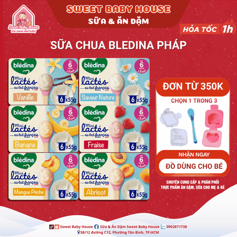 Sữa chua Bledina Pháp - Sữa chua nguội cho bé ăn dặm từ 6 tháng - Sweet Baby House