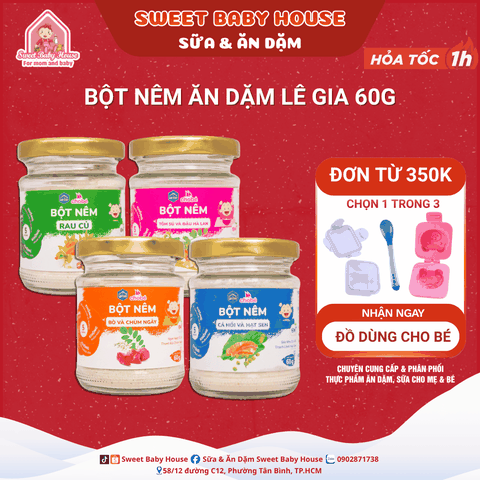 Hạt nêm ăn dặm Lê Gia cho bé từ 6 tháng - Sweet Baby House