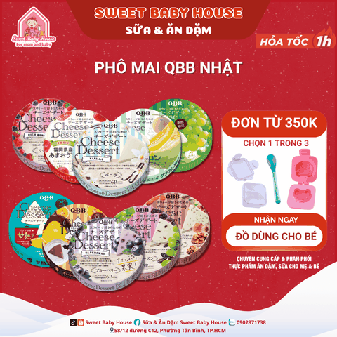 Phô mai QBB Nhật cho bé ăn dặm - Phô mai trái cây - Sweet Baby House