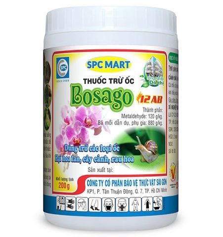 THUỐC DIỆT ỐC TRÊN HOA LAN, CÂY CẢNH BOSAGO 12AB