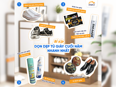 BÍ KÍP DỌN DẸP TỦ GIÀY CUỐI NĂM NHANH NHẤT CÙNG XIMO