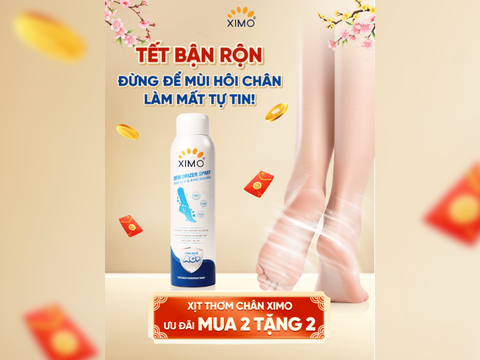 XỊT THƠM CHÂN XIMO - GIẢI PHÁP KHỬ MÙI CHÂN HIỆU QUẢ MÙA TẾT BẬN RỘN