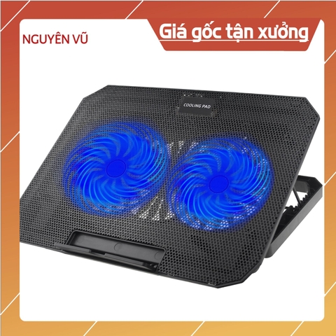 Đế tản nhiệt N99 2 fan làm mát Laptop, Macbook, kèm ổ cắm USB tiện lợi