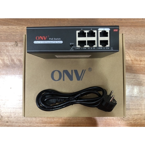 Bộ chia mạng Switch POE ONV 4 cổng + 2 cổng Uplink H1064PLS