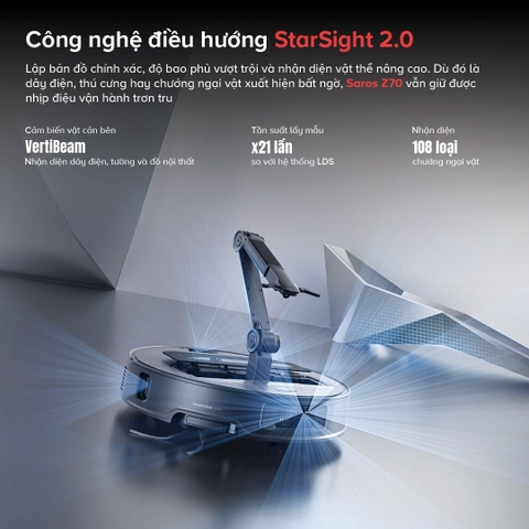 Robot Hút Bụi Lau Nhà Roborock Saros Z70