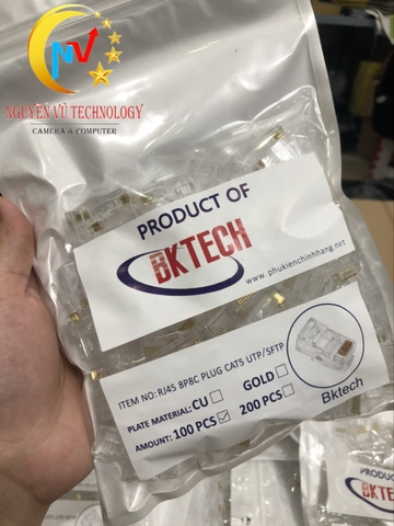 Hạt Bấm Dây Mạng BKTECH (túi 100 hạt)