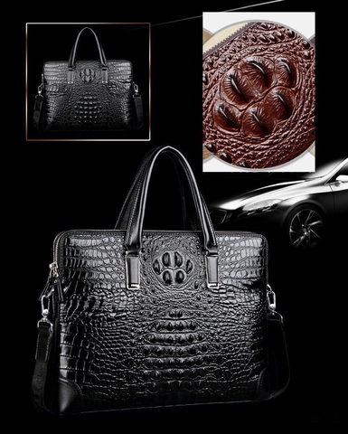 Cặp da cá sấu 1676 màu đen