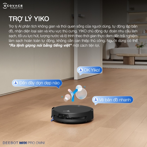 Robot hút bụi Ecovacs Deebot T90 Pro Omni | Lực hút 30.000 Pa