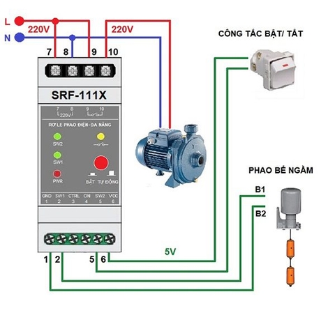 Rơ le an toàn cho phao điện 5.5V - SRF-111X chịu tải công suất lớn, role phao điện