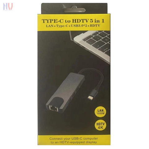 HUB CHUYỂN ĐỔI TYPE-C 5 IN 1 - TYPE-C TO HDMI/ LAN/ USB – ĐA NĂNG
