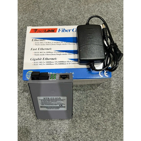 Bộ Chuyển Đổi Quang Điện NetLink HTB-GS-03 AB Gigabit 10/100/1000Mbps 1 Sợi 1 Cổng LAN,Khoảng cách truyền lên đến 25km