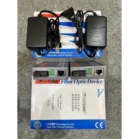 Bộ Chuyển Đổi Quang Điện NetLink HTB-GS-03 AB Gigabit 10/100/1000Mbps 1 Sợi 1 Cổng LAN,Khoảng cách truyền lên đến 25km
