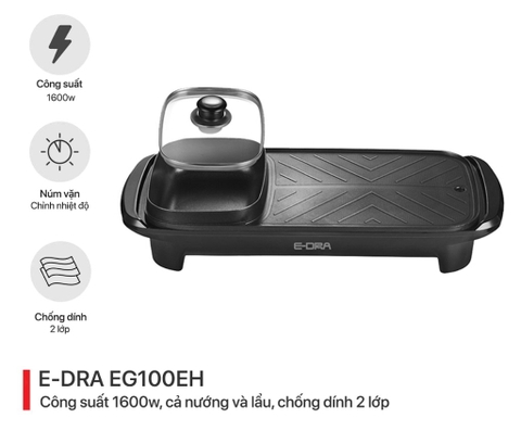 Bếp lẩu và nướng đa năng 2 trong 1 E-Dra EG100EH