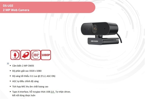 WEBCAM HIKVISION DS-U02 Độ phân giải (1920 × 1080)