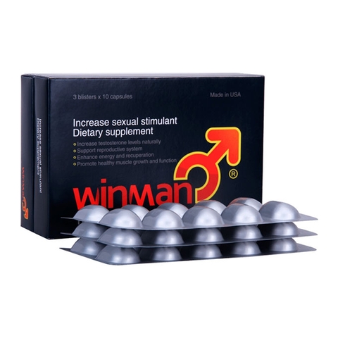 WinMan bổ sung Testosterone sinh lý nam, Hộp 3 vỉ x 10 viên