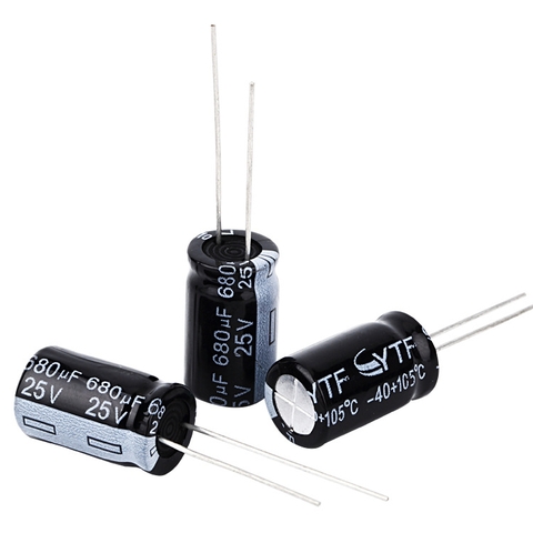 Tụ hoá 680uF 25V 10x17mm xuyên lỗ