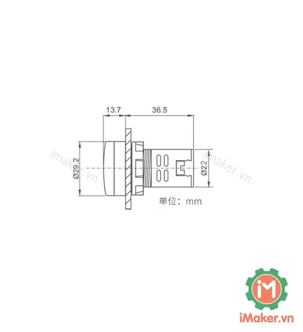 AD16-22DS Đèn báo màu đỏ 22mm