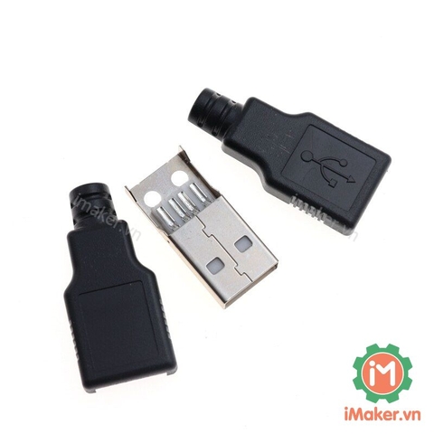 Cổng USB Đực 2.0 Type A 4 chân thẳng hàn Dây