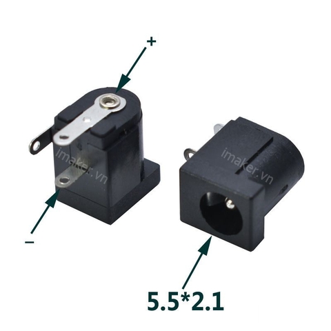 DC5521 Đầu nối nguồn DC Cái 5521 hàn PCB Kim 2.1mm
