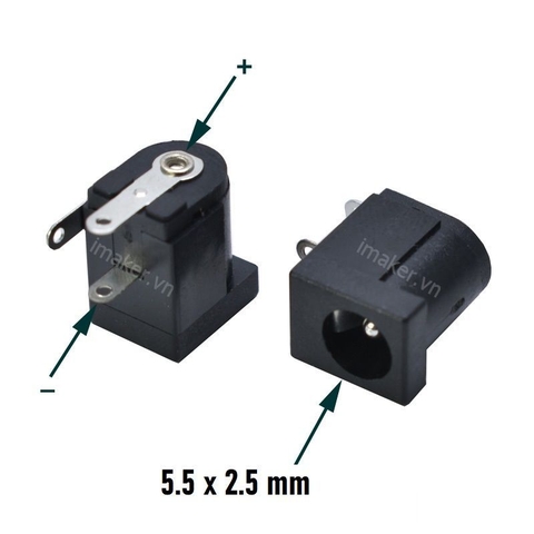 DC5525 Đầu nối nguồn DC Cái 5525 hàn PCB Kim 2.5mm