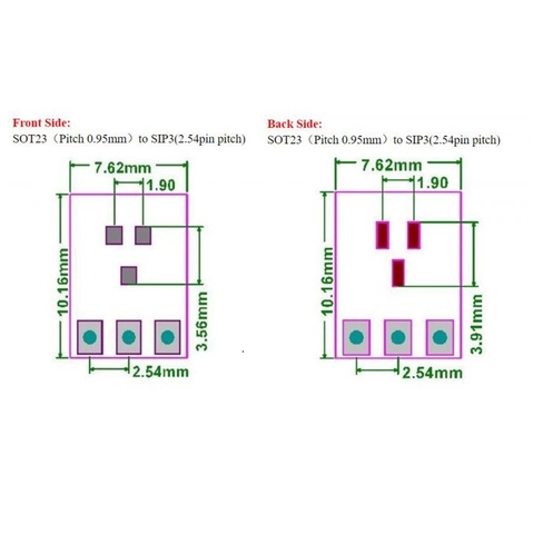 Đế ra chân SMD sang DIP SOT23-3