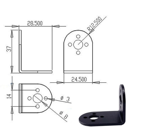 Gá động cơ Servo chữ L