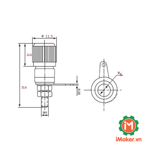 JS-910B Đế Banana 4mm Cái dài 33mm màu Đen