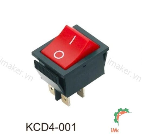 KCD4-4P công tắc ON-OFF màu đỏ 4 chân 15A