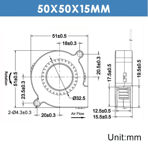 Quạt Turbo 5015 12VDC