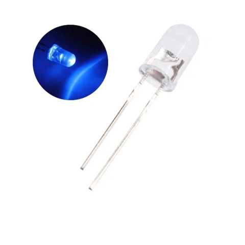 LED xanh dương 5mm siêu Sáng chân dài 18mm (gói 10 con)