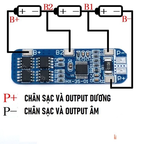 Mạch sạc Pin 18650 3 Viên 3S 10A có bảo vệ