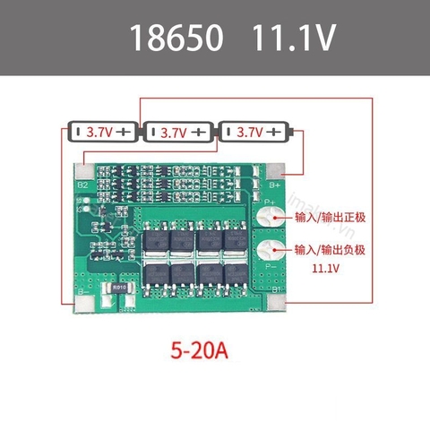 Mạch sạc Pin 18650 3 Viên 3S 60A có bảo vệ