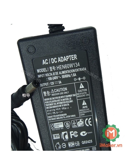 Nguồn Adapter 12V 5A Đầu DC 5.5x2.5mm