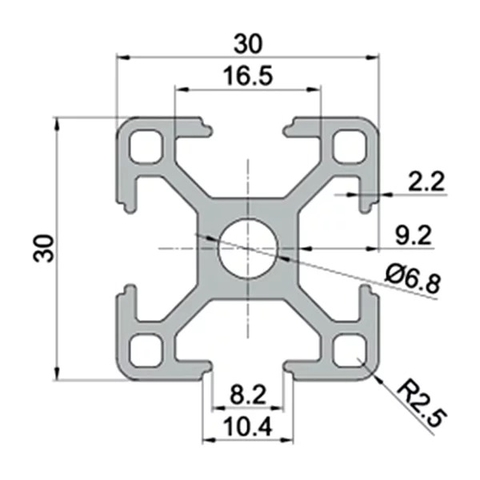 Nhôm định hình 3030 EU màu đen